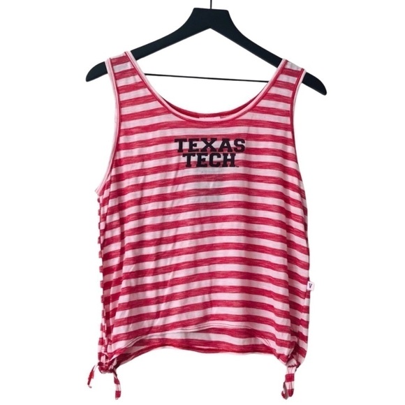 New! Texas Tech University Red White Stripes College Team Spirit Jersey Tank Top - Picture 1 of 8